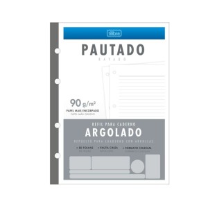 Refil Fichário Colegial Tilibra 90 g/m² Pautado 80 fls