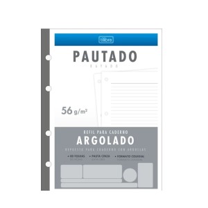 Refil Fichário Colegial Tilibra Pautado 80 fls