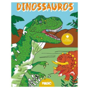 LIVRO PARA COLORIR INFANTIL DINOSSAUROS - MAGIC