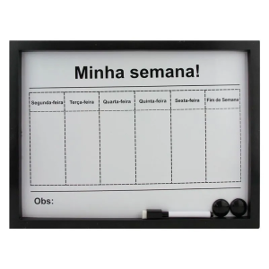 QUADRO DE PLANEJAMENTO C/ CANETA 29,5X39,5CM EM PLÁSTICO MOMENT