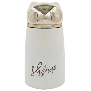 GARRAFA TÉRMICA GATO C/ ALÇA 420ML EM AÇO INOX GOLDEN RIO