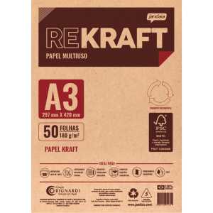 PAPEL KRAFT A3 180G 50FLS JANDAIA