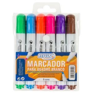 MARCADOR QUADRO BRANCO C/6 BRW