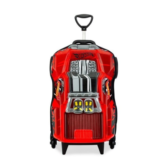 MALA INFANTIL HOTWHEELS DAWGZILLA VERMELHO MAXTOY DIPLOMATA COM RODINHA TRIPLA