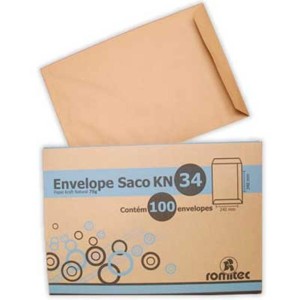 ENVELOPE SACO KRAFT 240X340 CX C/100 ROMITEC