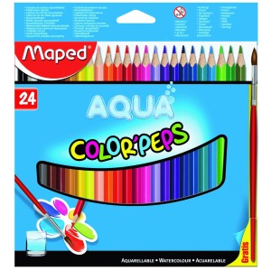 Lápis De Cor Aquaralável Color Peps Aqua Caixa 24 Cores Maped