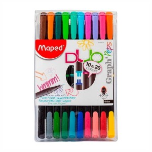 CANETA FINELINER GRAPH PEPS DUO ESTOJO C/20 CORES REF-749251