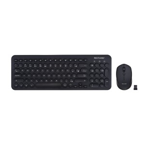 COMBO TECLADO E MOUSE SEM FIO TECLAS REDONDAS USB PRETO - TC231