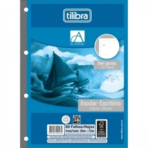 REFIL TILIFLEX SEM PAUTA PARA CADERNO ARGOLADO UNIVERSITÁRIO ACADÉMIE 80 FOLHAS