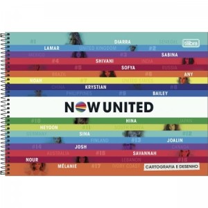 CADERNO DE CARTOGRAFIA E DESENHO ESPIRAL CAPA DURA NOW UNITED 80 FOLHAS