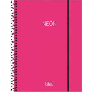 CADERNO UNIVERSITÁRIO CAPA FLEXIVEL 80FLS NEON PINK