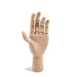 ENFEITE DE MESA EM MADEIRA MAO ESQUERDA 25CM