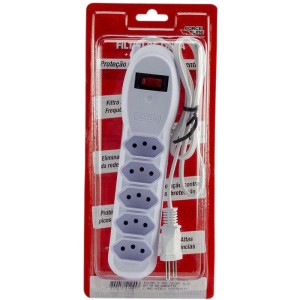Filtro de Linha 5 Tomadas slim Bivolt br