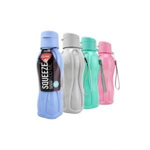 GARRAFA SQUEEZE MATTE 600ML CORES SORTIDAS