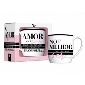CANECA PORCELANA URBAN 360ML - AMOR QUE NOS TRANSFORMA