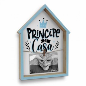 PORTA RETRATO CASINHA MADEIRA - PRÍNCIPE DA CASA