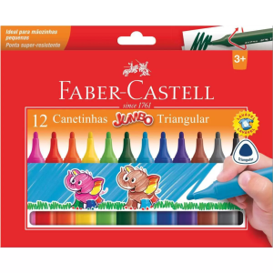 Canetas Hidrocor 12 Cores Faber-Castell Jumbo 150212GZF