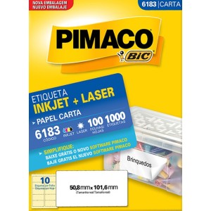 ETIQUETA INKJET + LASER 6183 PIMACO