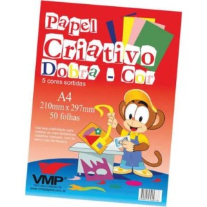 BLOCO DE PAPEL CRIATIVO DOBRA-COR A4 COM 50 FOLHAS - VMP