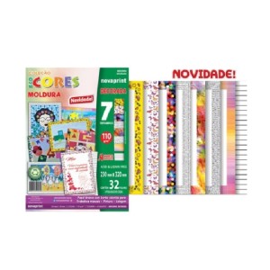 Bloco Ecocores Moldura Decorada 7 Cores 23x32cm - NOVAPRINT