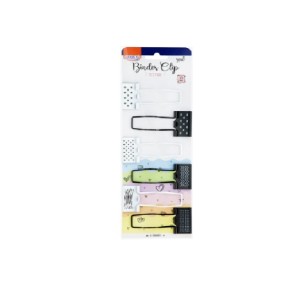 BINDER CLIP 25MM C/6 SUPORTE LAPIS PT/BR BRW - REF BD2510