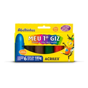 GIZ DE CERA MEU 1º GIZ 6 CORES ACRILEX