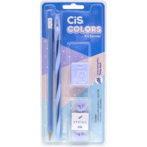 Lápis Com Borracha + Caneta Spiro Glow + Apontador E Borracha Decorada