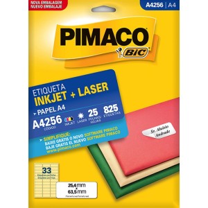 ETIQUETA INKJET + LASER A4256 PIMACO