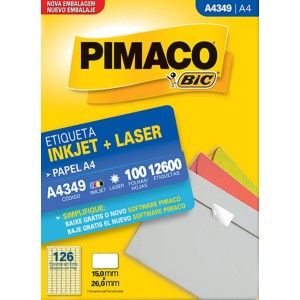 ETIQUETA INKJET + LASER A4349 PIMACO