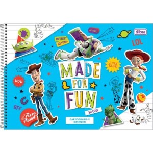 CADERNO DE CARTOGRAFIA E DESENHO ESPIRAL CAPA DURA TOY STORY 80 FOLHAS