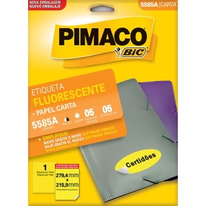 ETIQUETA INKJET + LASER FLUORESCENTE  5585A PIMACO