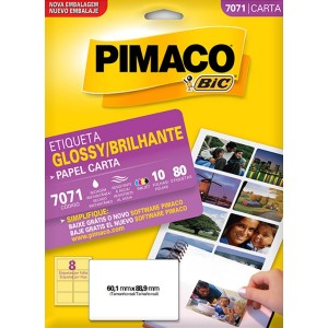 ETIQUETA INKJET + LASER GLOSSY BRILHANTE 7071