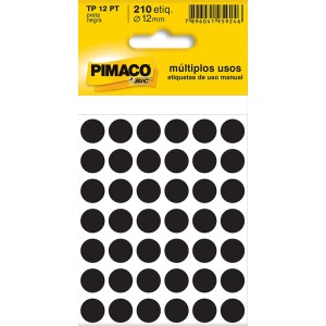 ETIQUETA PARA IDENTIFICAÇÃO TP-12 PRETA PIMACO