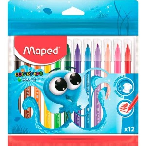 CANETA HIDROCOR 12 CORES COLORPEPS OCEAN POLVO REF-845912